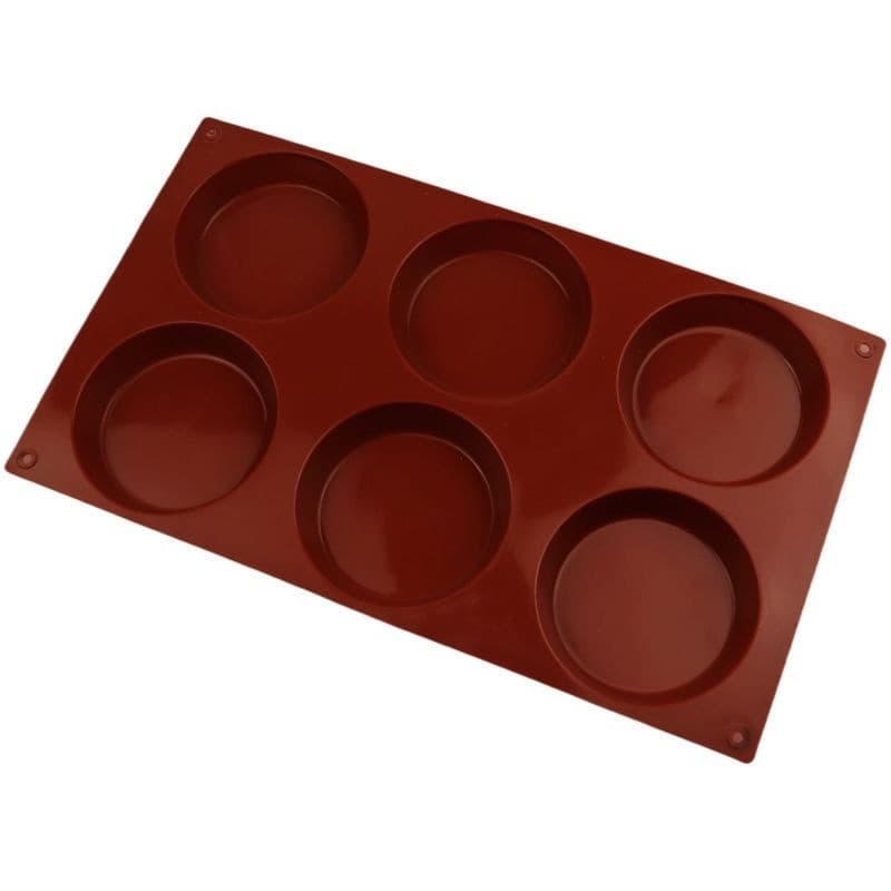 6-Cavity Cake Cup Small Round Tray Mousse Cake Mold Cup Mold Cold Process Soap Mold Cake Baking Pan Mold Cookie Baking