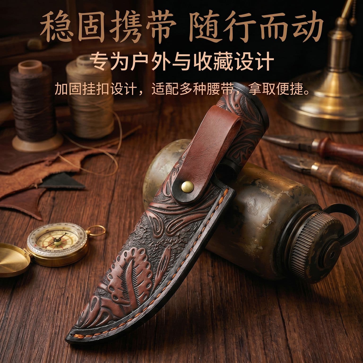 Knife Sheath / Leather Case, Two-Layer Cowhide Knife Sheath, Leather Sheath, Knife Pants, Outdoor Small Straight Knife Sheath, Cowhide Knife Sheath