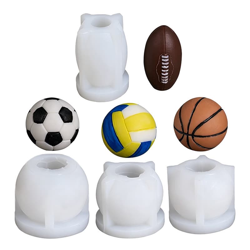 Football, Basketball, Volleyball, Rugby, Sports Ball-Shaped Scented Candles, Silicone Molds, Handmade Soap, DIY Plaster