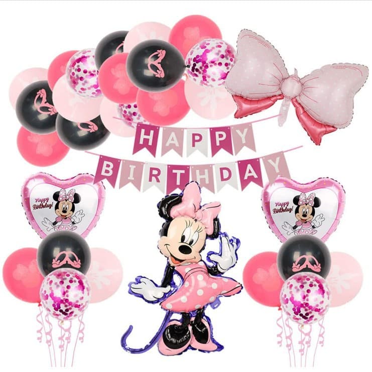Cross-Border New Cartoon Mickey Mouse and Minnie Birthday Balloon Set Balloon Children's Party Decoration Mini
