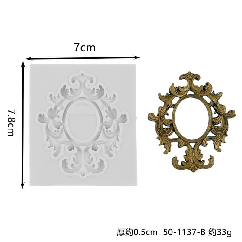 Fondant Mold Vintage Frame Embossed Photo Frame Hollow Embossed Border Fondant Cake Chocolate Silicone