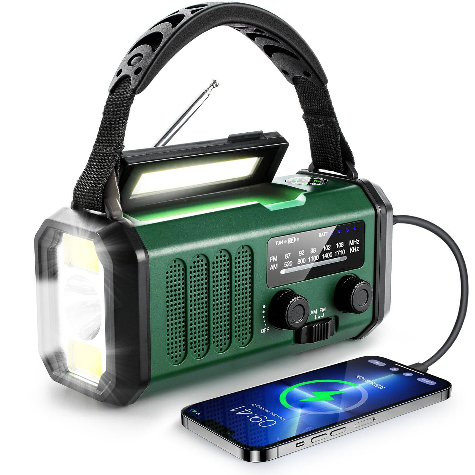 Cross-border Bestseller Emergency Radio, Multi-functional Hand-crank Solar Charging Outdoor Portable, Fully Certified for Preparedness