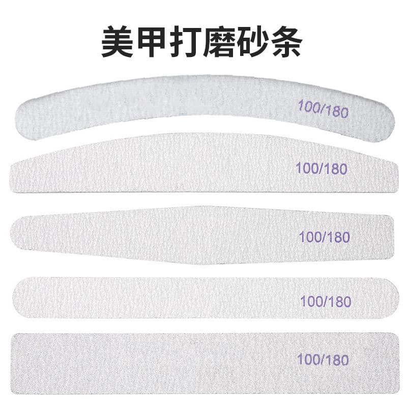 Purple Core Nail File Shaping File Triangle Rubbing Half Moon Grinding Nail Grinding Sand Bar Beauty Tool