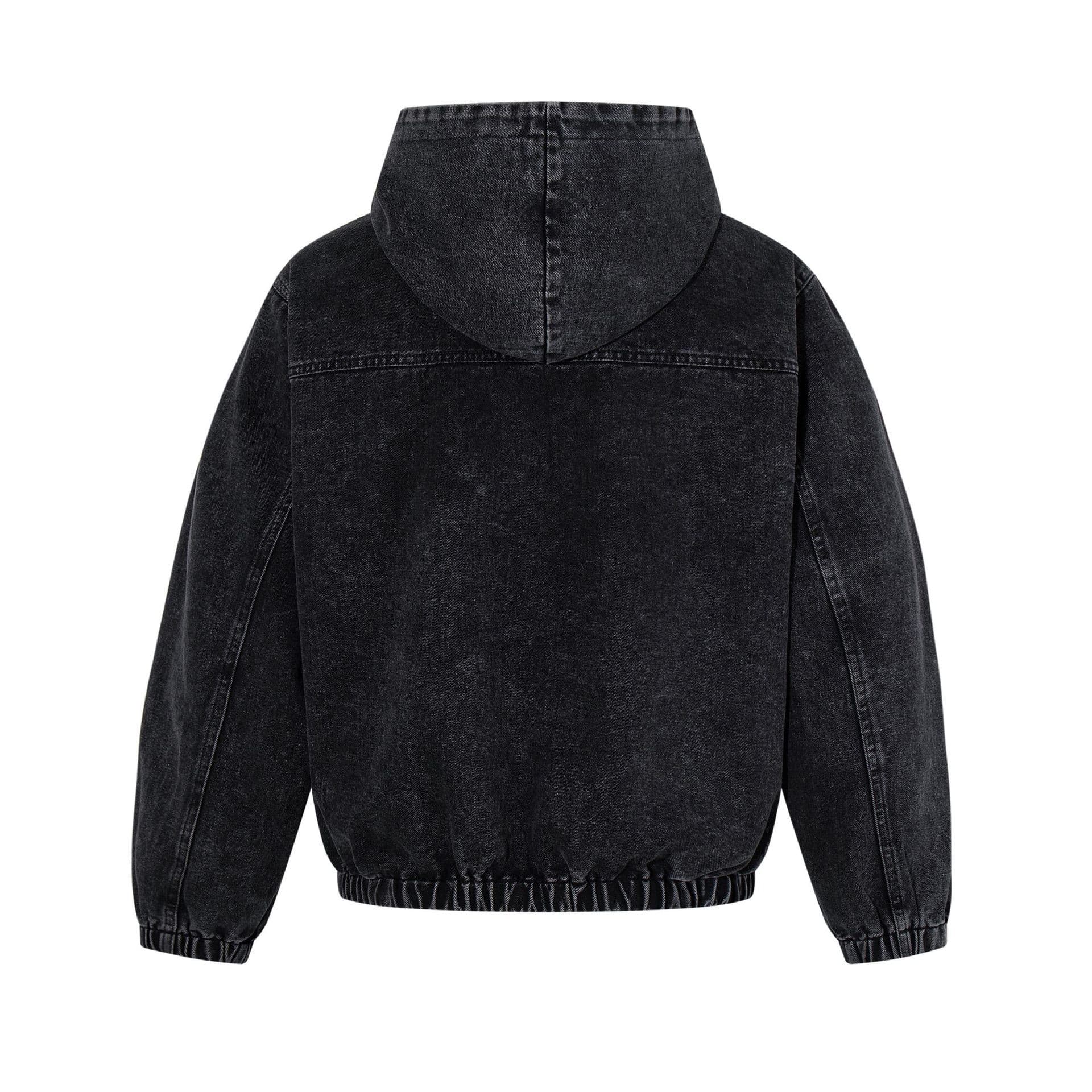 Factory Custom Black Hoodie Washed Denim Jacket for Women, Short Loose Korean Style Trendy Versatile Jacket