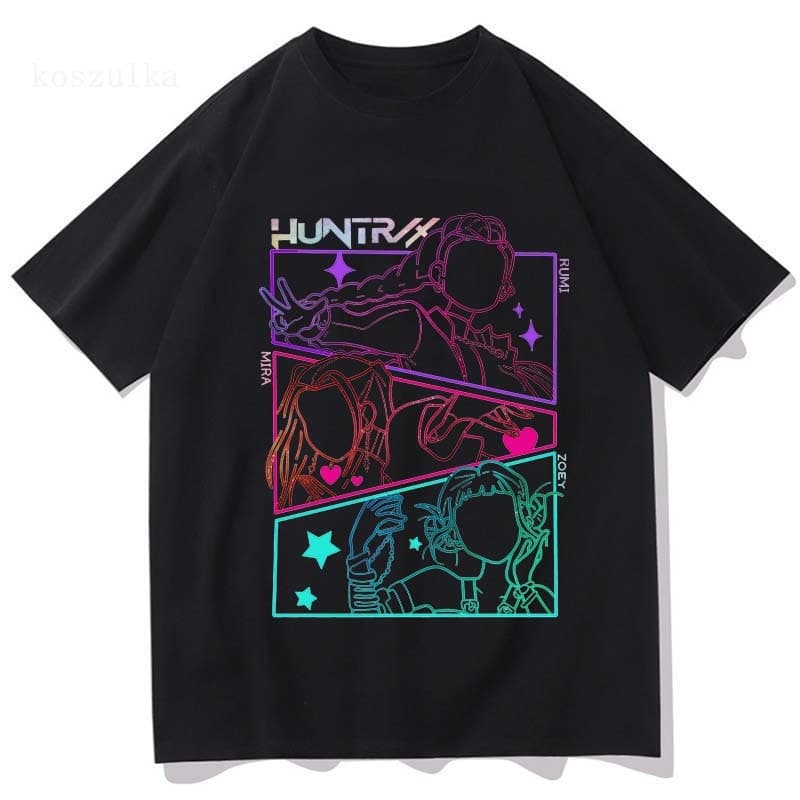 Cross-border 2025 Movie KPop Demon Hunters Tshirts Summer Cotton Loose