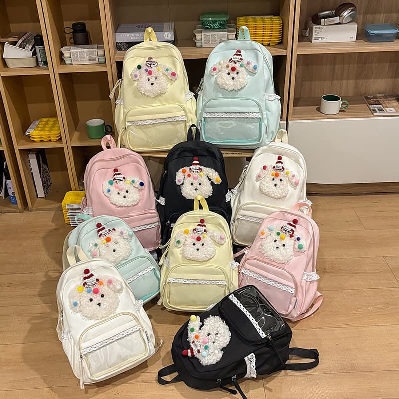 Cute puppy backpack small fresh soft girl girl backpack student school bag wholesale dropshipping versatile fresh and sweet
