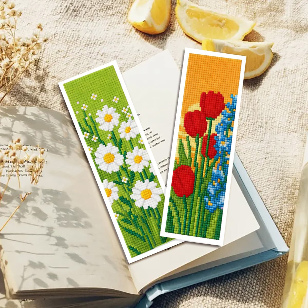 Cross-border Mona Lisa Royal Cross Stitch Floral Bookmark Handcrafted Literary Premium Small Cross Stitch Wholesale