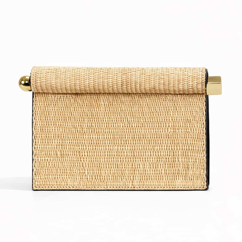 2026 new straw woven hemmed clutch bag for women 2026 new evening bag small square bag metal buckle single shoulder crossbody bag
