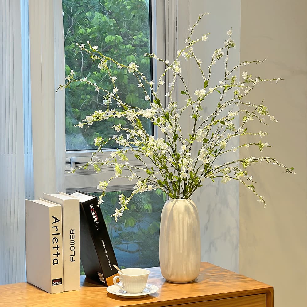 Simulated Snow Willow Branches Artificial Flower Bouquet, Living Room TV Cabinet Luxury High-End Dining Table Decoration, Flower Arrangement Art Ornament