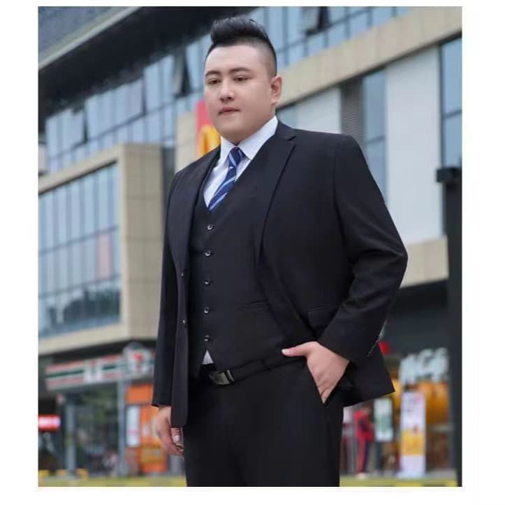Plus Size Men's Suit Set for Professional Interviews, Business, Weddings, and Formal Occasions, Big and Tall Fit