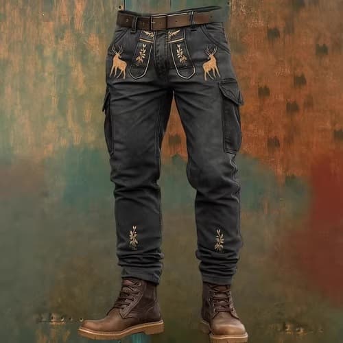 Cross-border men's new style punk men's trousers retro overalls foreign trade Amazon type men's clothing independent station hot sale