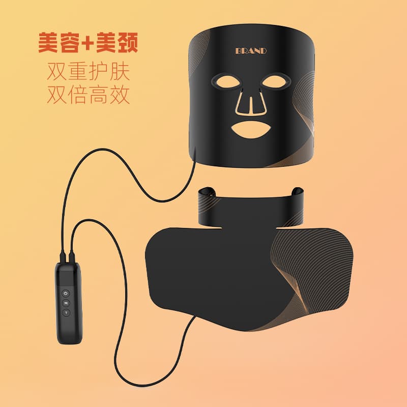 3D Silicone LED Red Light Large Panel Spectrum Mask, Photon Skin Rejuvenation Home Facial Mask Beauty Headgear