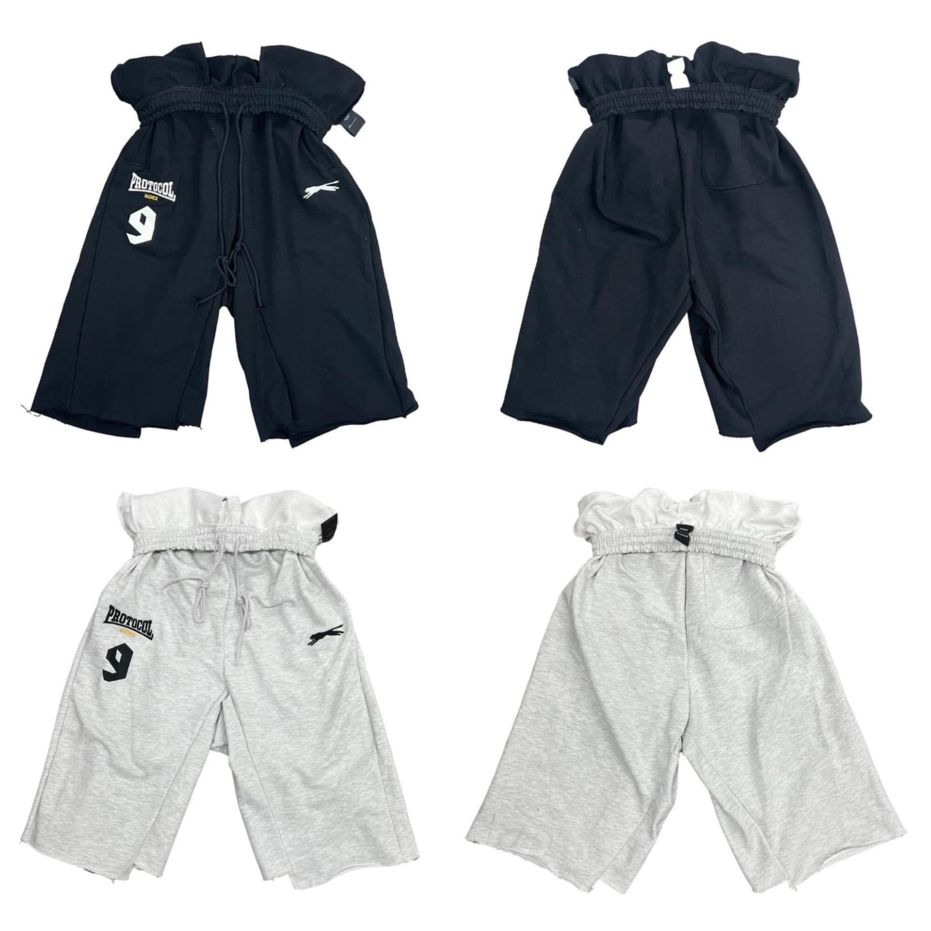Protocol index 25FW Flip Waist Knife Cut 3D Sports Cotton Cropped Sweatpants Tarzzan Same Style