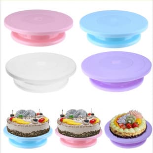 Cake Turntable Rotating Stand, PP Plastic Cake Decorating Turntable Tool