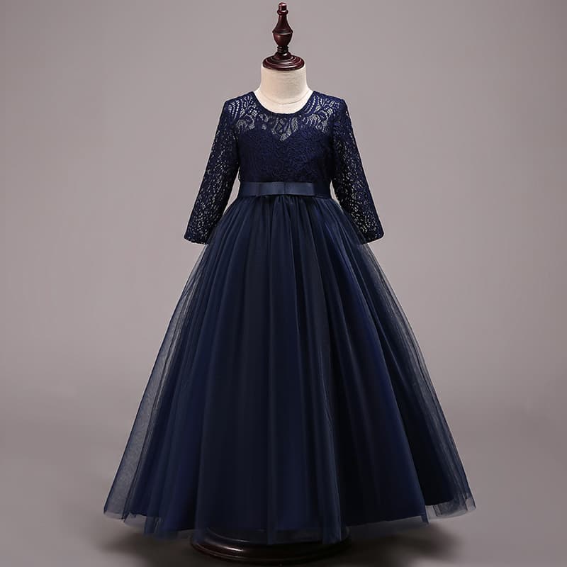 Amazon's best selling new children's princess dress European and American lace wedding dress for middle-aged and older children long tutu skirt foreign trade