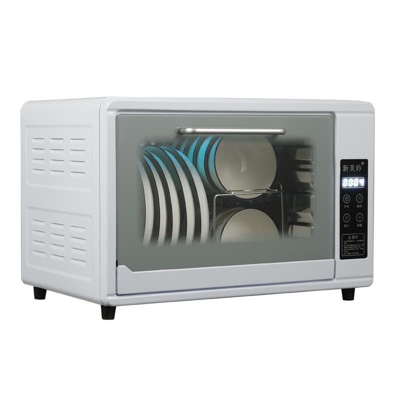 Small countertop sterilizing cabinet for tableware, household tea set sterilizer, drip-free bowl and chopstick storage, multi-functional home unit