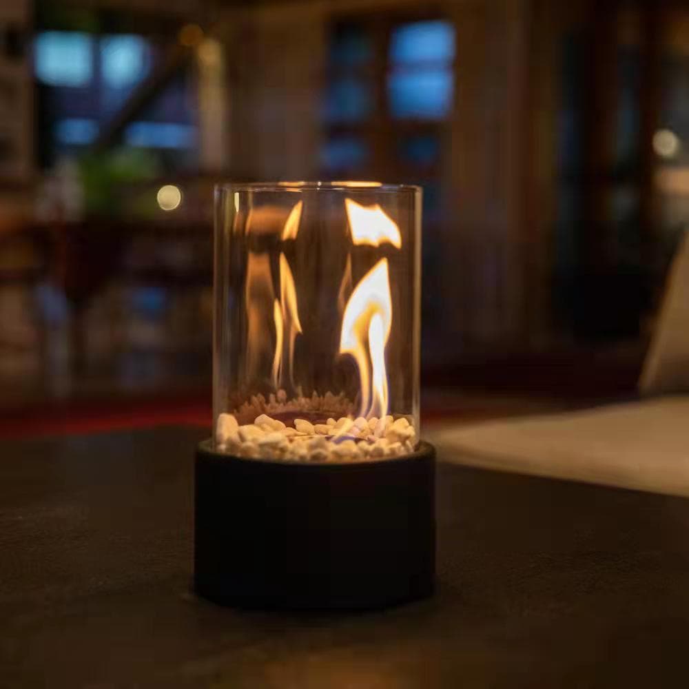 Cross-border Hot Seller Premium Fireplace Factory Direct Stock Small Portable Stove Desktop Cylindrical Metal Fireplace