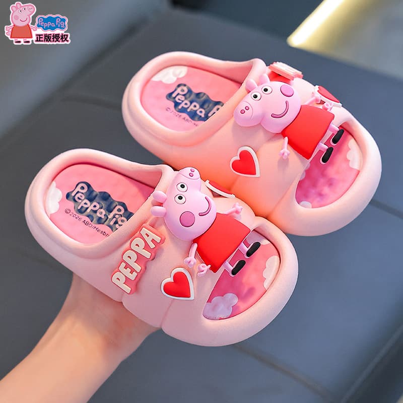 Yiwu Warehouse - Peppa Pig Girls' Slippers, 2026 New Summer Style, Soft Sole, Non-Slip Indoor Home Slippers