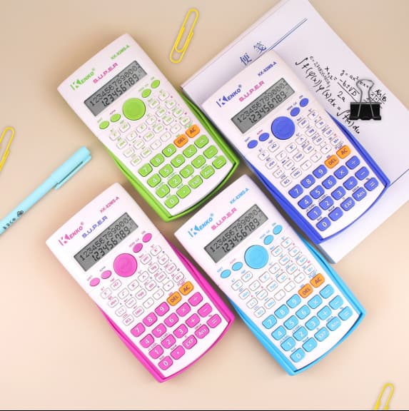 Student Scientific Calculator with Equation Editing, Fraction Calculation, and Color Gift