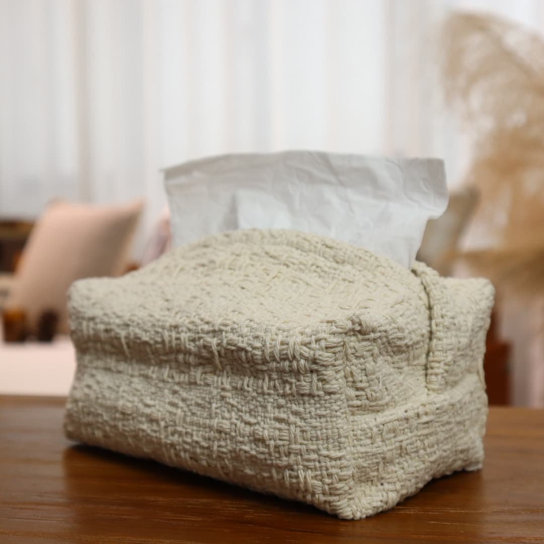 Simple Wabi-sabi Style Linen Woven Japanese Fabric Tissue Box Living Room Dining Table Car Tissue Cloth Bag