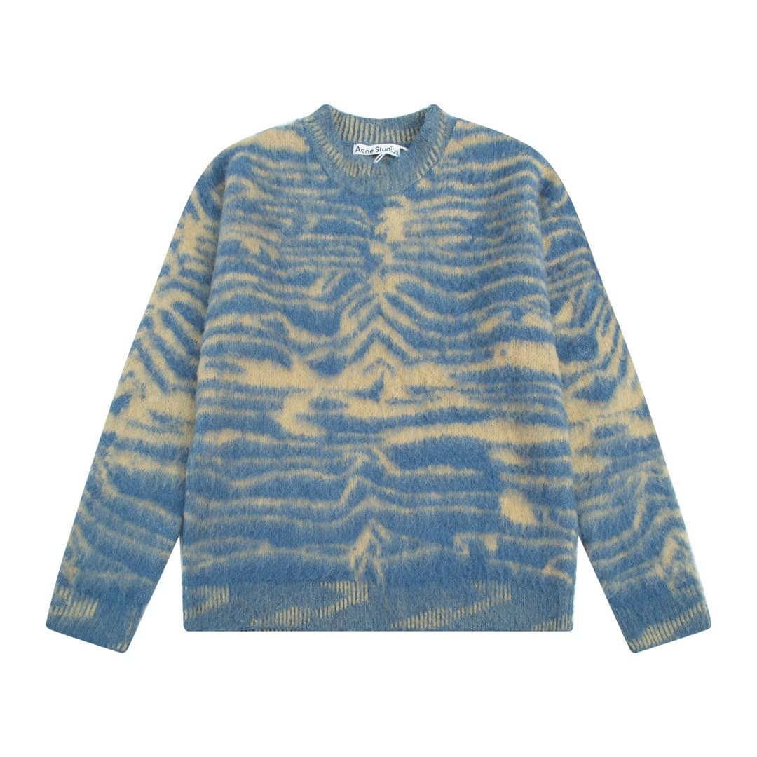 Trendy Brand Autumn/Winter New Wave Pattern Mohair Wool Soft Loose Long-Sleeve Versatile Couple Knit Sweater