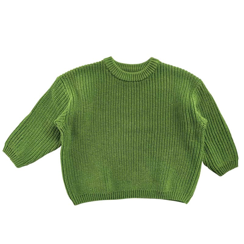 Trendy Knit Sweater For Kids Solid Color Simple Design Women's Children's Pullover Sweater European And American Style Children's