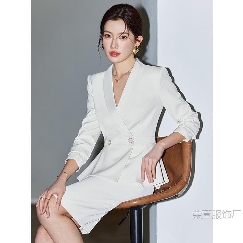 High-End Professional Suit for Women Autumn/Winter Korean Style Blazer for Hosts On-Camera Workwear OL Chic Commute Beauty Salon Uniform
