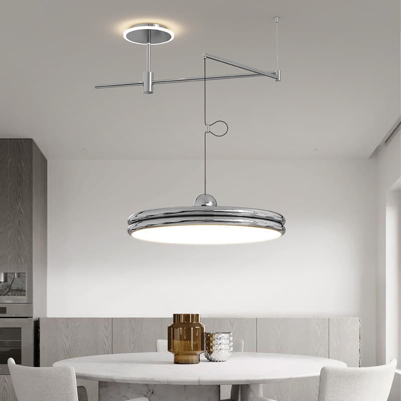 [Selected] Full Spectrum Eye-Care Cream Style Smart Adjustable Arm Flying Saucer Dining Room Pendant Light Bar Table Lamp