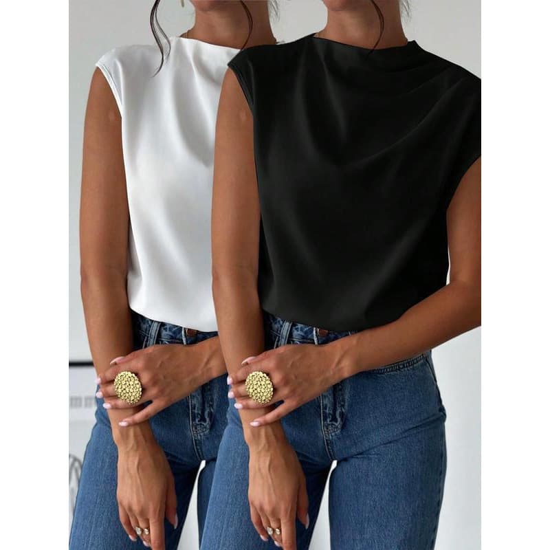 O 48297L Women's Solid Office Formal Blouse