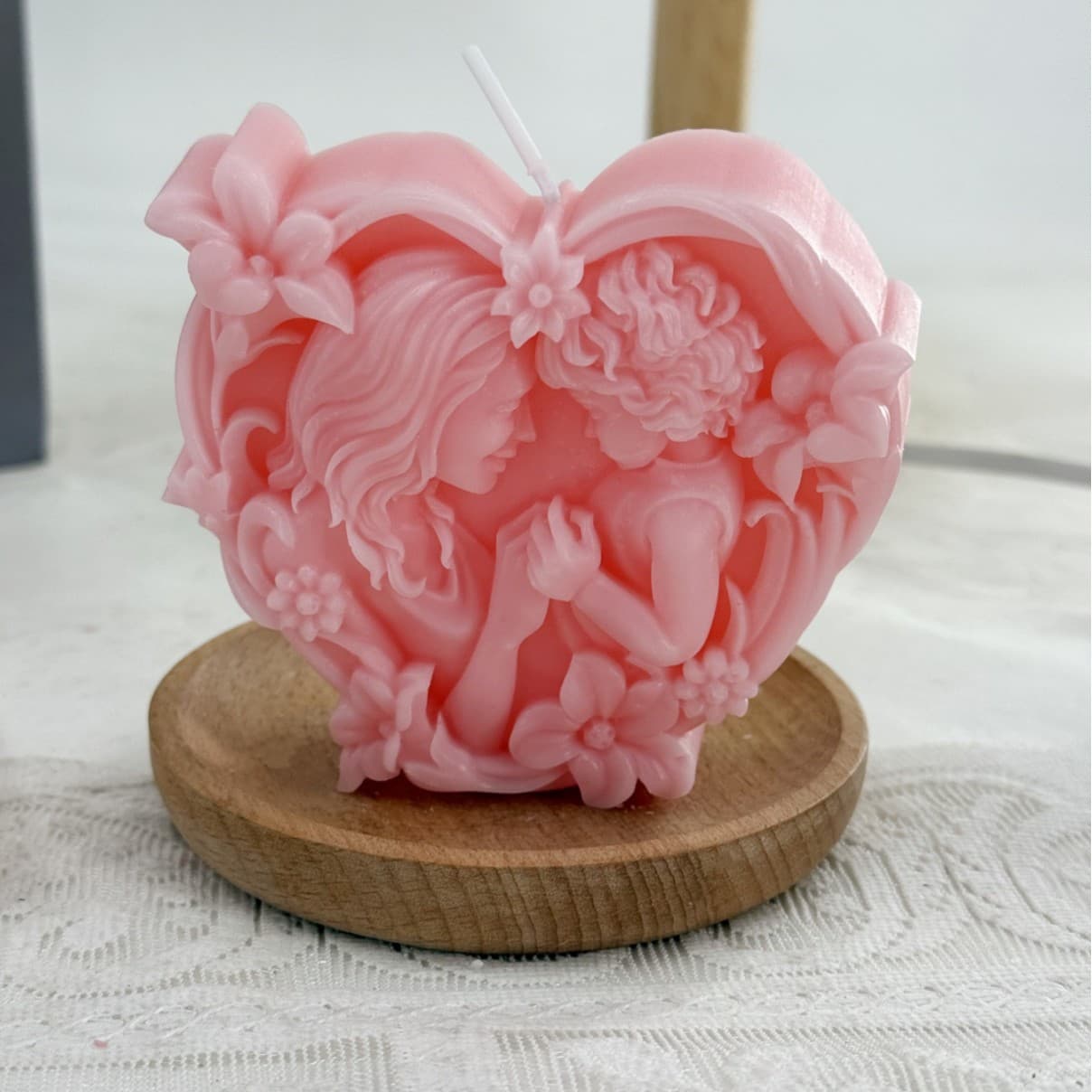 1pc Heart-Shaped Mother and Child Aromatherapy Candle, Holiday Gift, Mother's Day Candle, Premium Decorative Ornament Candle