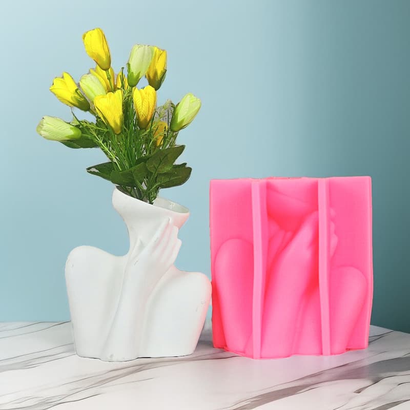 New human body vase silicone mold DIY geometric human body plaster vase European style home furnishing decorative abrasive
