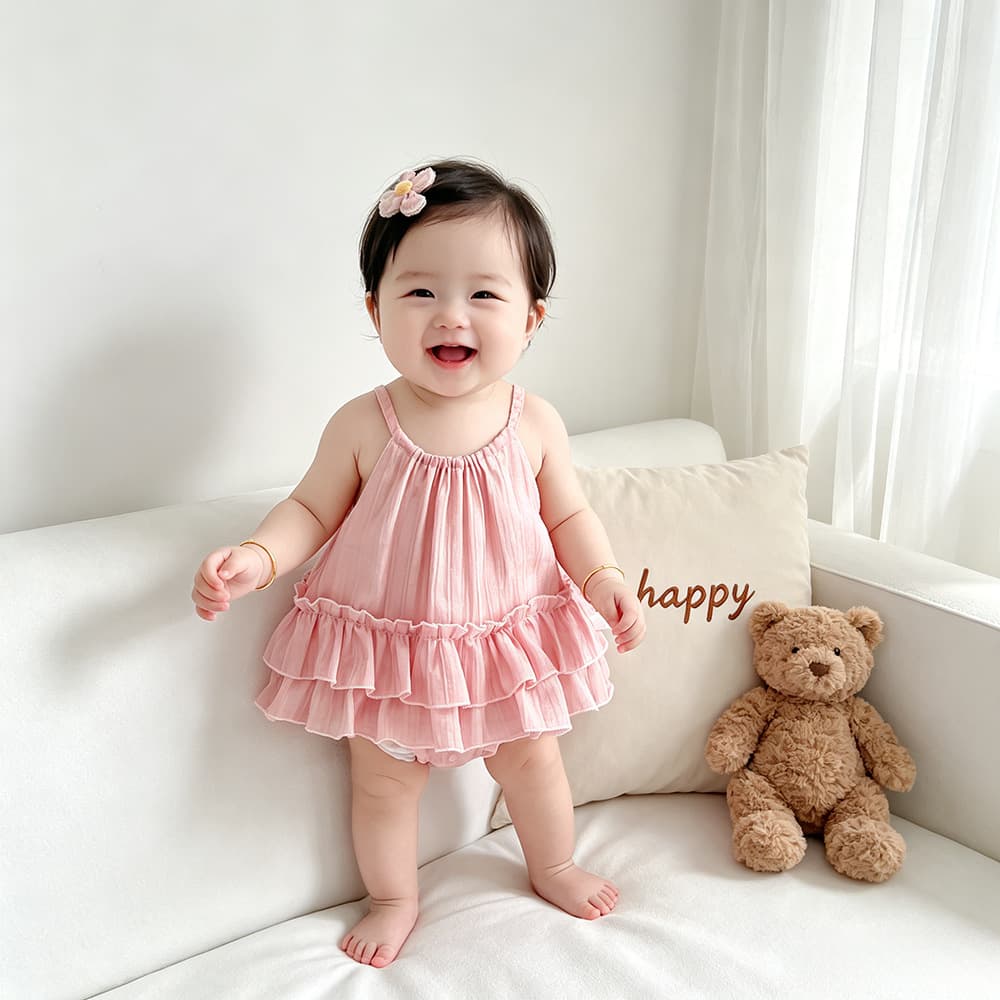 Baby Summer Thin Suspender Jumpsuit Princess Dress 2026 New Little Girl Baby Princess Style Dress