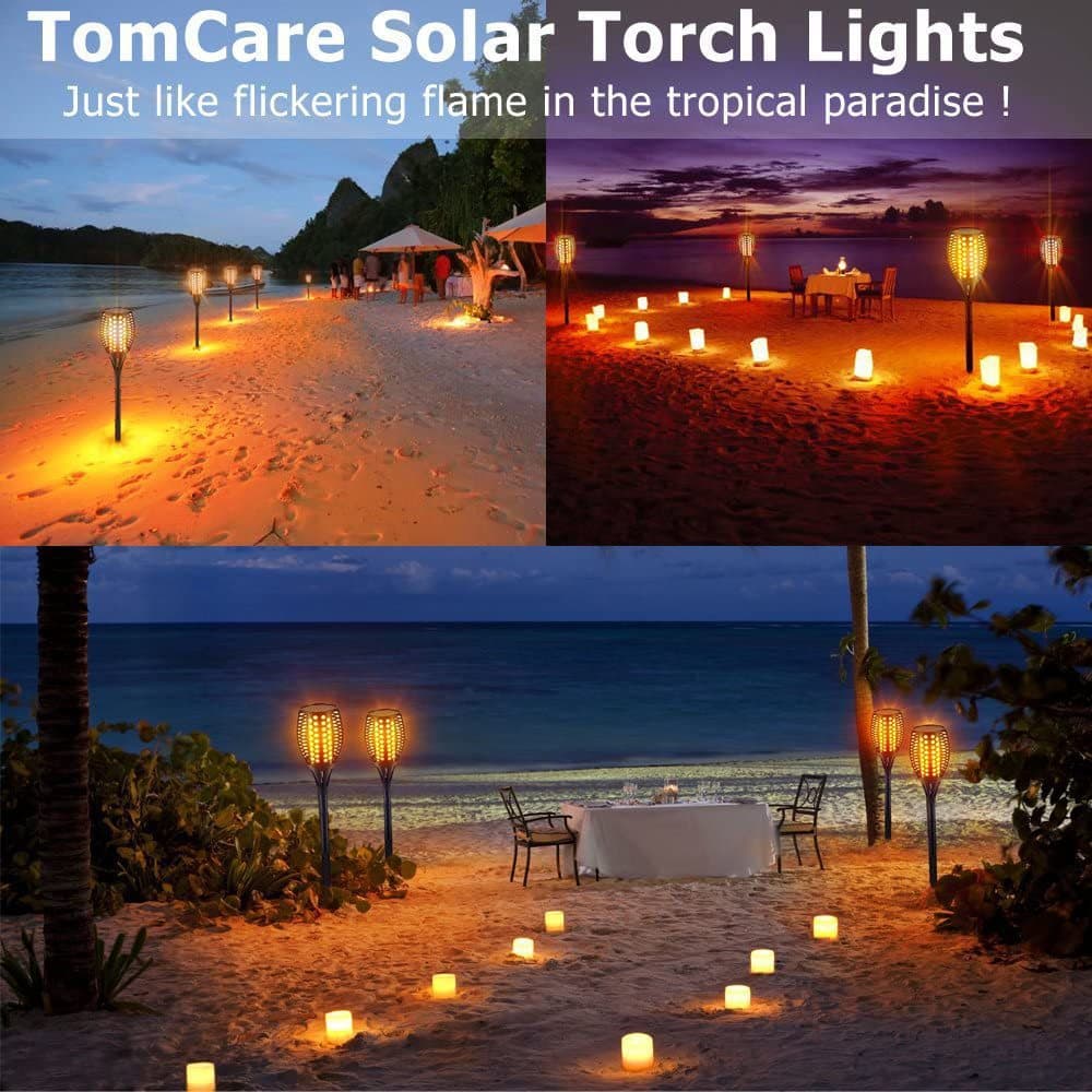Cross-border Solar Flame Light 12 LED Solar Street Light Outdoor Garden Waterproof Round Decorative Lighting