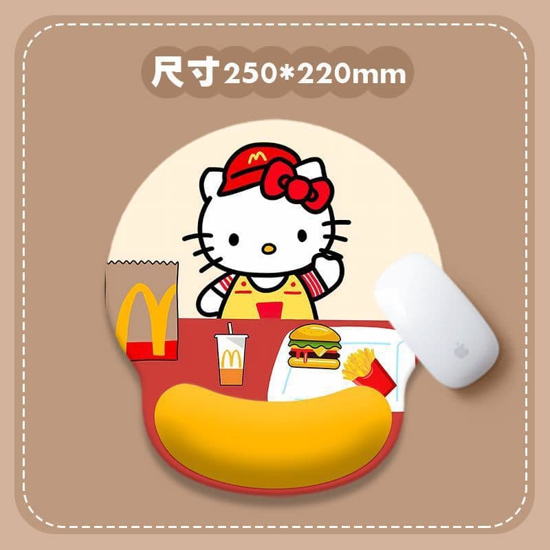 Cute Cat Wrist Rest Mouse Pad, Soft Rubber Cartoon Keyboard Wrist Support, Pink Office Desk Pad Comfort