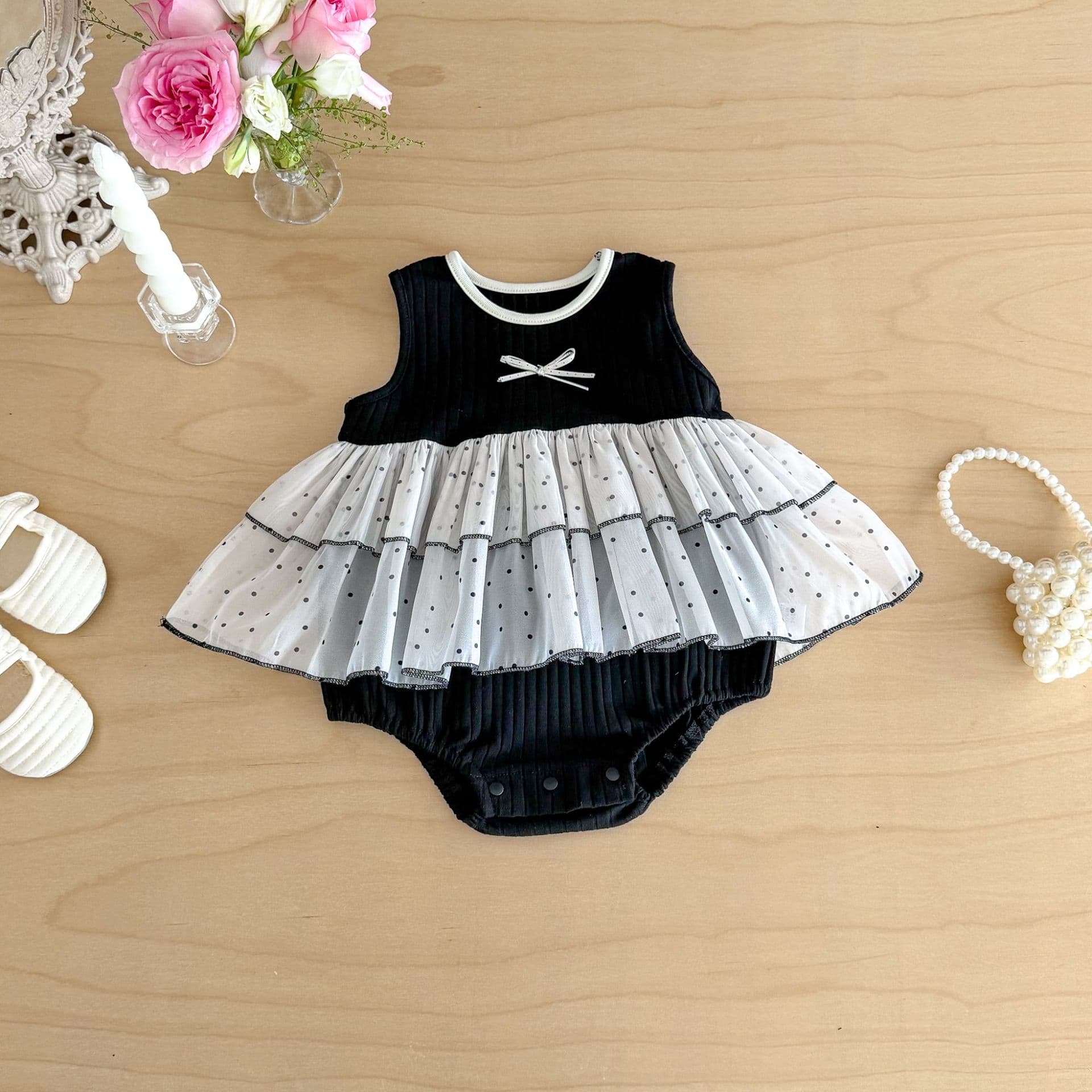 Summer Thin Vest Bodysuit Baby Girl Butterfly Knot Wrap Bodysuit Mesh Romper Triangle Creeper