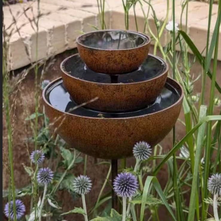 Cross-border Independent Site Metal Special Edition Garden Rain Catcher Decorative Ornament Outdoor Rusted Ground Stake Iron Plate