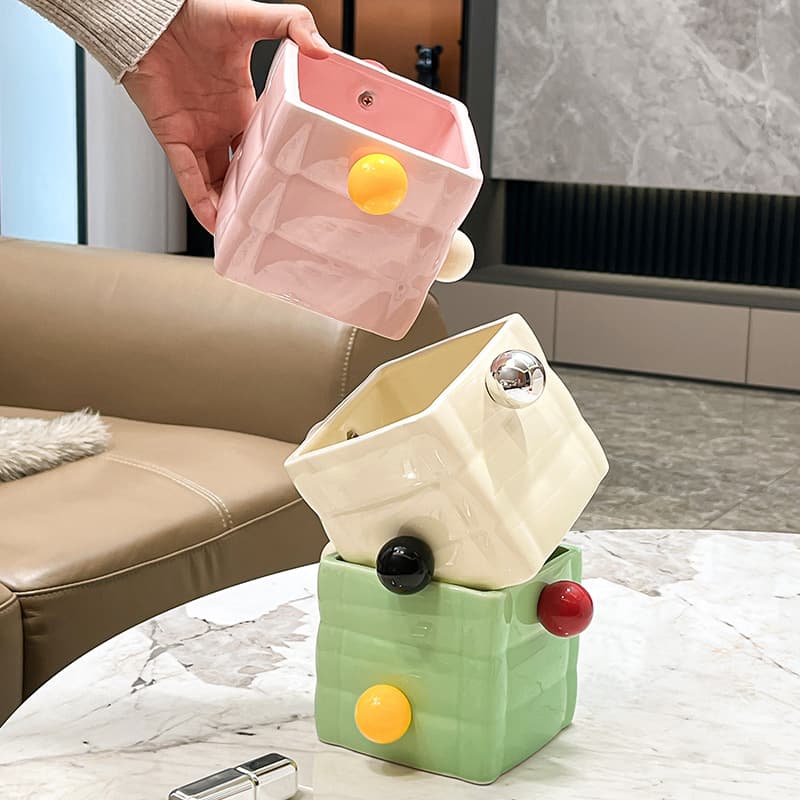 Minimalist Modern Desktop Storage Box Dopamine Color Scheme Home Decor Ornament Living Room Organizer Pen Holder Wholesale