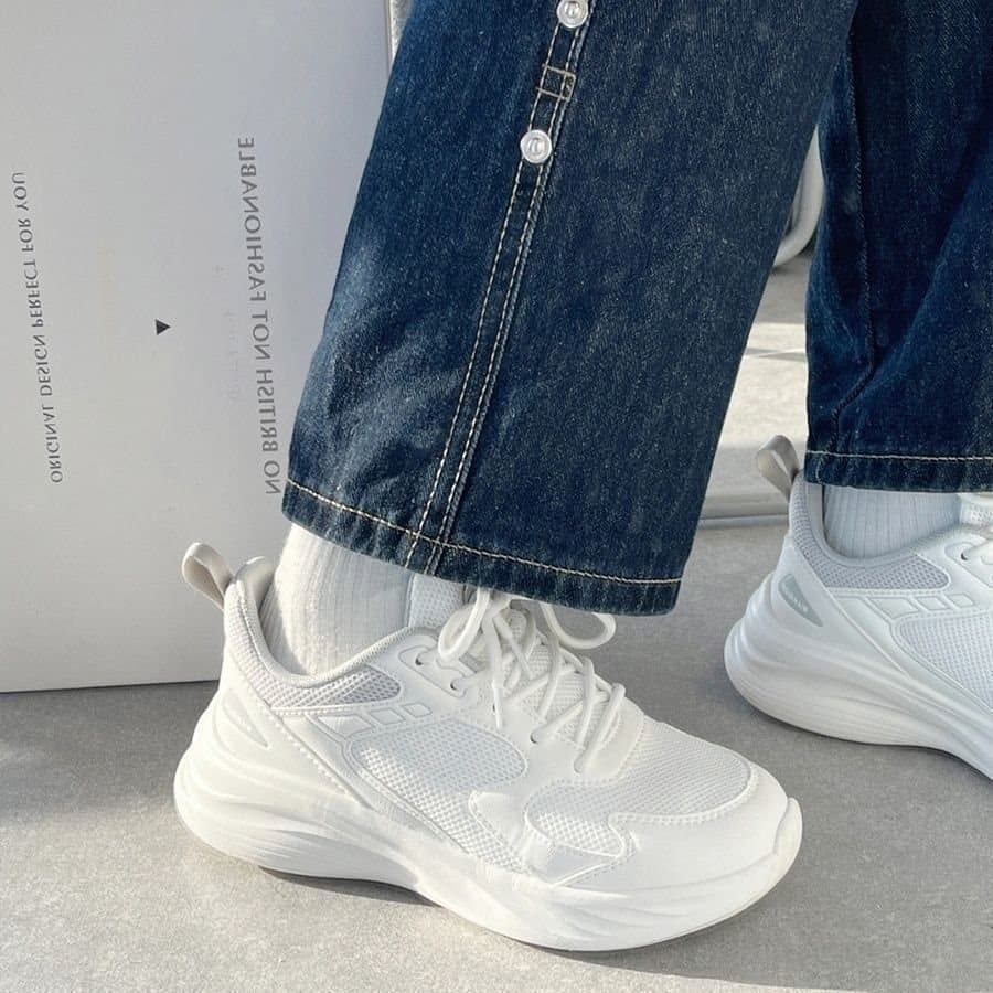 Women's Casual Running Shoes, Versatile Student Sneakers, Lightweight White Running Shoes, Soft Sole Mesh Upper, Women's Shoes, Bestseller
