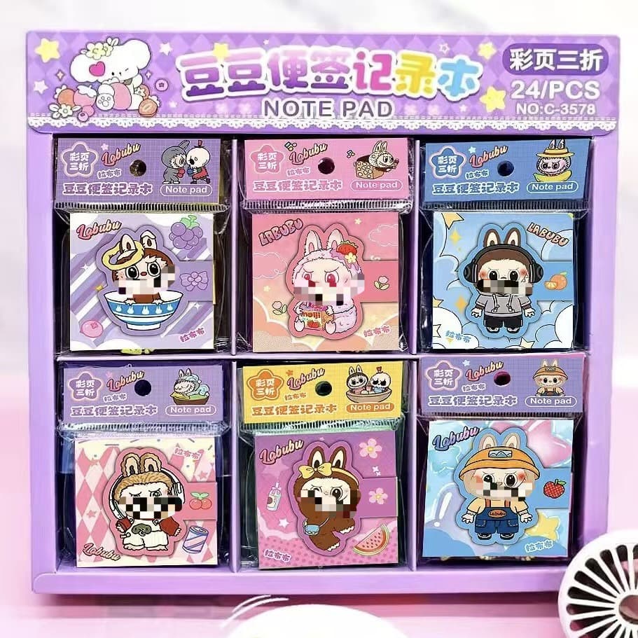 New labubu cute cartoon internet celebrity stationery mini 30% off 30% off folding note pad note pad