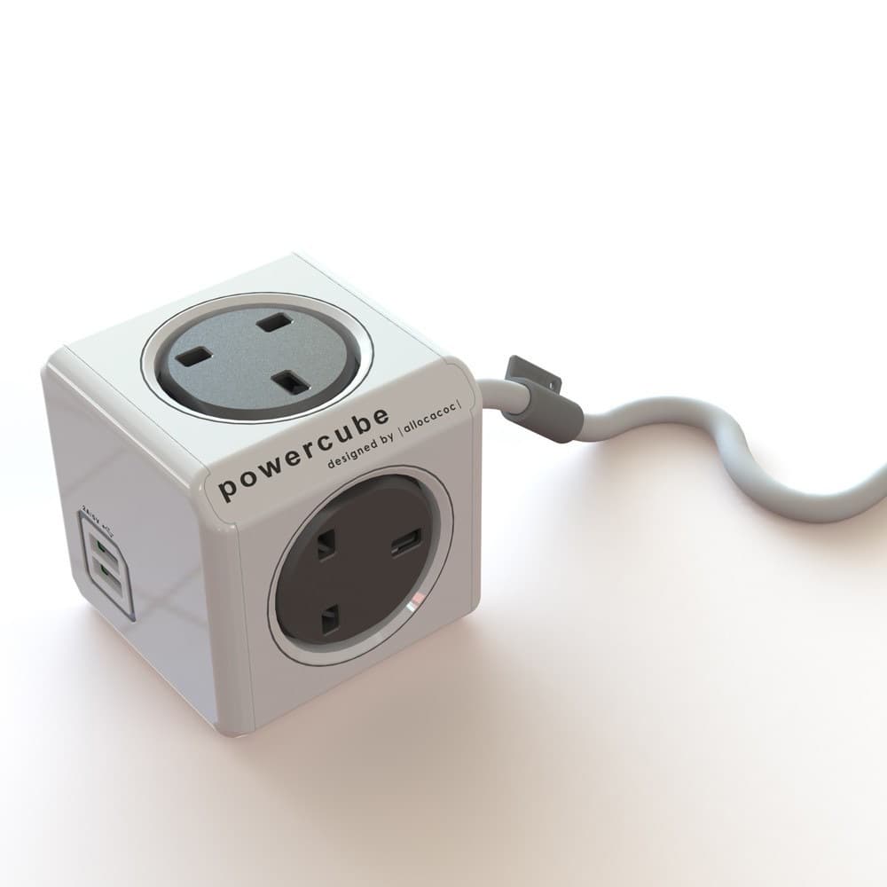 Aloloko UK Standard Power Plug 13A British Magic Cube Dual USB Socket Multi-outlet British Style Cube Power Strip