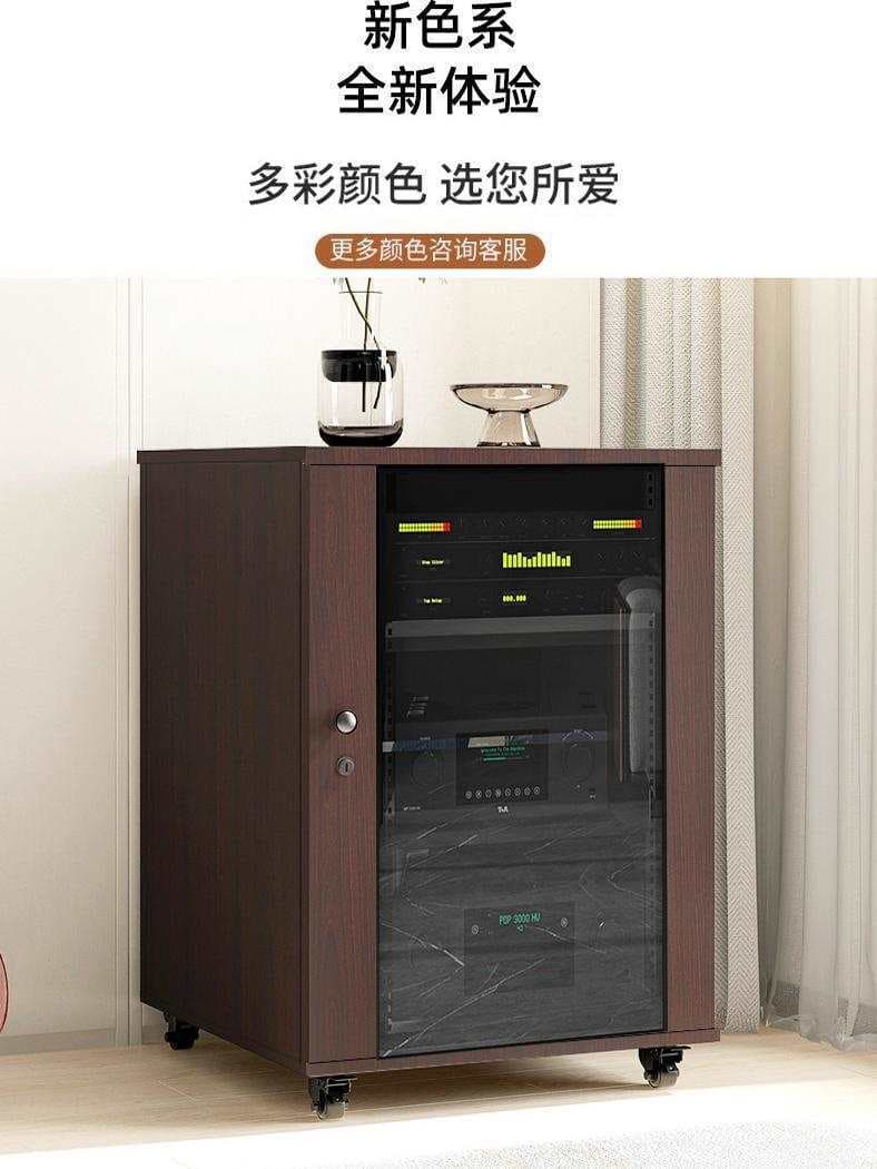 Mobile Wooden Audio-Visual Cabinet for Home Theater CD Amplifier Racks