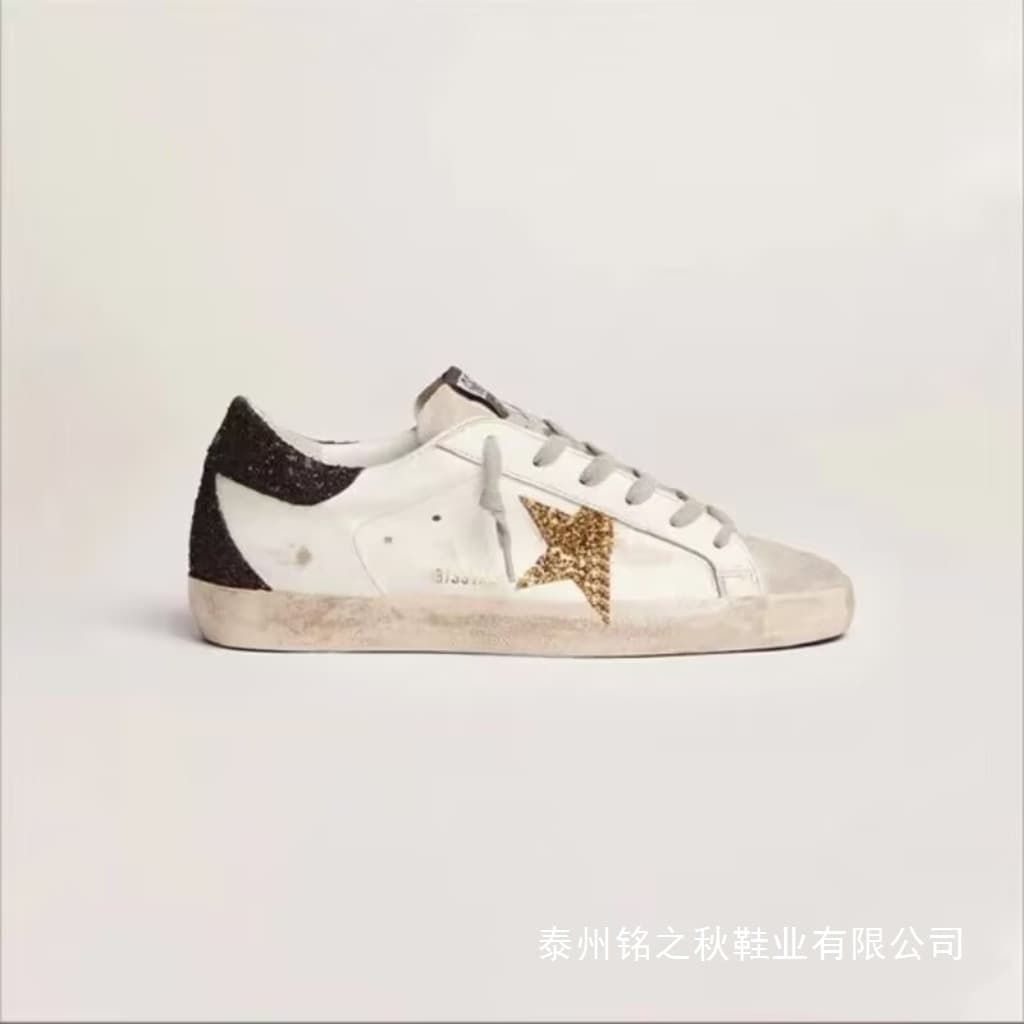 Korean Gg Vintage Star Distressed Sneakers for Women, Cross-Border Platform Men's Sneakers, Height-Increasing Distressed Cowhide White Shoes