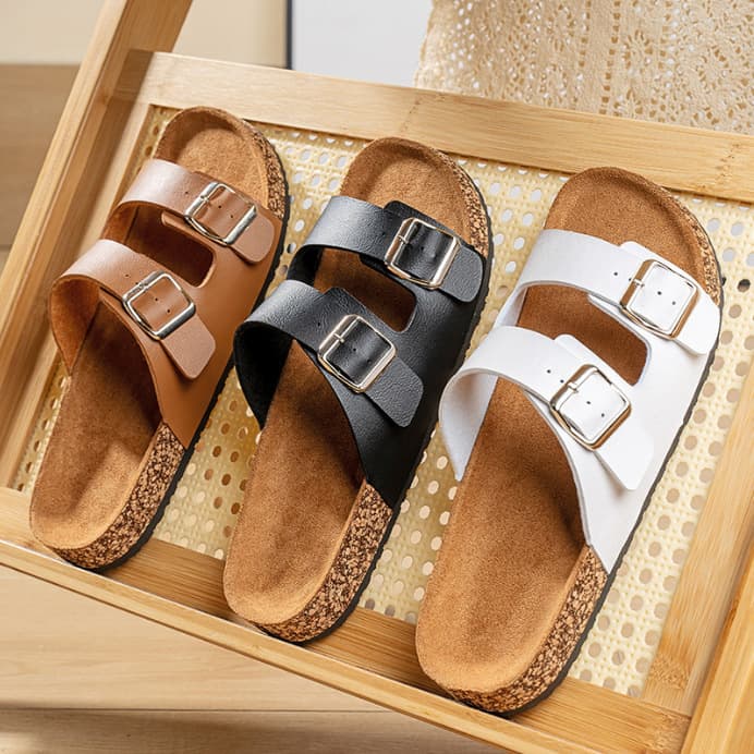 New Men's Summer Sandals Breathable Outdoor Slippers 2024 New Suede Half Slippers Lazy Buckle Toe-Covering Birkenstock Shoes