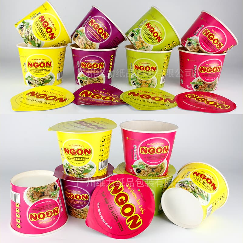 Custom 998ml thickened instant noodle paper bowls and sealing film, thickened lidded instant noodle paper cups | paper buckets.