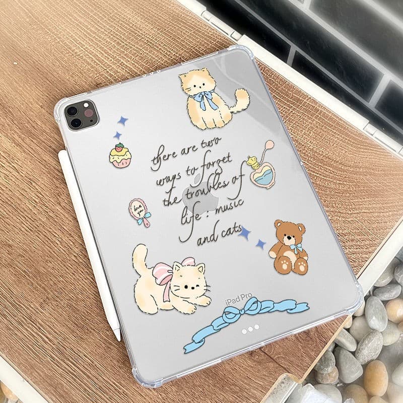 Cartoon Pattern Compatible with Apple iPad Pro 11, Air 4/5/6, 10.2-inch Mini 6/7 Transparent Soft Case
