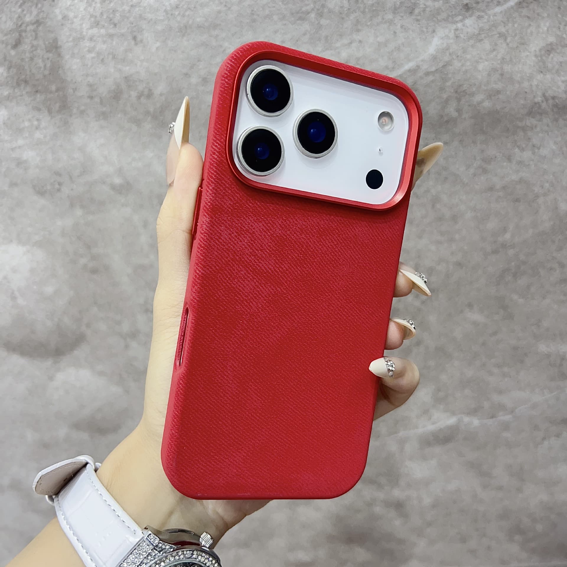 Flannel Compatible iPhone 18 Pro Max Phone Case, Microfiber Texture, Magnetic, Apple 17 Shockproof Protective Cover