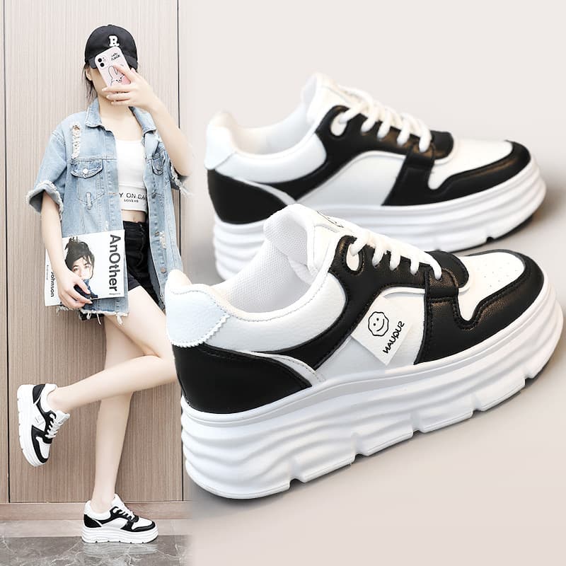 Casual Breathable W3621 Increased Height Sports Shoes Fashionable Korean Style Thick Bottom All-Match Shoes for Students