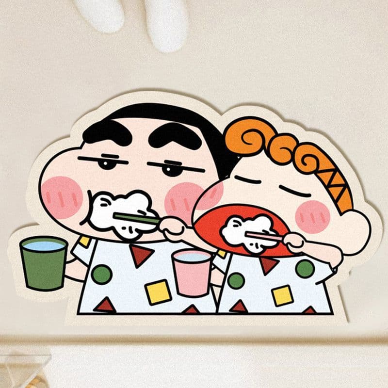Diatom Mud Bath Mat Cartoon Shin-chan Bathroom Quick-Dry Mat Home Use Doorway Wear-Resistant Non-Slip Foot Mat