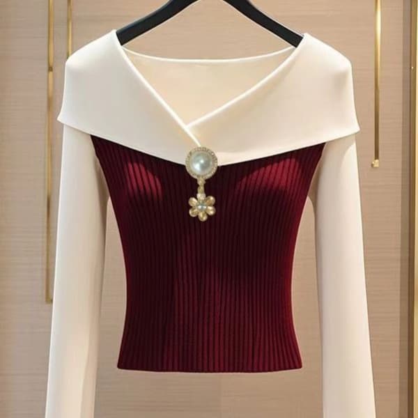Cross-border wholesale women's tops 2025 autumn/winter stylish early autumn new Korean chic unique inner layer base top
