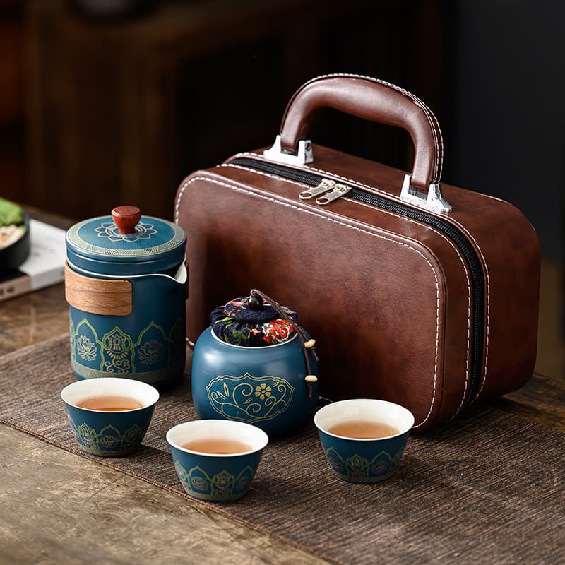 Gongfu Tea Set Wholesale, Portable Japanese-Style Outdoor Quick Cup, Festival Business Gift with Logo